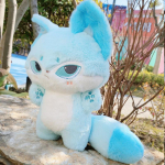 Little Wolf Doll Pliu&scaron;inė žaislinė lėlė Juokinga lėlė 38cm 0.5kg mėlyna