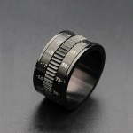 Madingas titano plieno juodas besisukantis paprastas vyri&scaron;kas žiedas nerūdijančio plieno žiedas skaitmeninės pavaros smiliaus žiedas kar&scaron;tas i&scaron;pardavimas 7