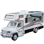 1/28 Lydinio Prabangus RV Laisvalaikio Transporto Priemonės Automobilio Modelis Metalinis Kemperis Furgonas Motorhome Turistinio Automobilio Modelis Garsas ir &Scaron;viesa Vaikų Žaislas Dovana balta