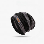 Moteri&scaron;ka ir vyri&scaron;ka dryžuota beanie, rudens/žiemos &scaron;ilta ir lengva kepurė One Size