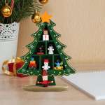 Wooden Christmas Tree Desktop Decor , Ornament, Convenient Easy to Use Mini raudona