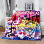 Mielas S-Sailor-Moon 3D animacinis spausdintas pledas Madingas mink&scaron;tas jaukus svetainės miegamojo sofos lovos kelioninis pledas Vaikų gimtadienio dovana 30x40inch pink