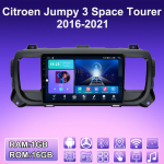 2 DIN Android automobilinis radijas Citroen Jumpy 3 Space Tourer 2016-2021 m. Multimedijos grotuvas Pagrindinis įrenginys Stereo GPS navigacija WIFI 1+16GB 1+16GB