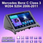 2 DIN Android Carplay automobilio radijas, skirtas Mercedes Benz C Class 3 W204 S204 2006-2011 Multimedijos grotuvo galvos blokas Stereo GPS navigacija BT WIFI 2+32GB 1+16GB