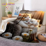 3D persų katė, miela Kaliko katė, Ragdoll animacinių filmų mink&scaron;tos antklodės, &scaron;iltai i&scaron;meta antklodė pikniko lovoms sofa Namų miegamasis Dovana vaikui 30x40in