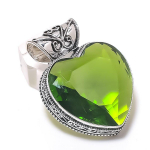 Peridot Gemstone Handmade 925 Sterling Silver Jewelry Pendant 1.77 u9a86