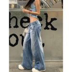 Moteri&scaron;kos amerikieti&scaron;kos vintažinės Y2k japoni&scaron;kos Harajuku gatvės apranga Baggy Low Rise džinsinės kelnės ilgos 2000-ųjų kelnės Esteti&scaron;kos Jean Kpop Punk XL