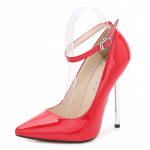 2024 Batai Zapatos Mujer Plonos Kulnys Sandalai Moterims Vestuviniai Auk&scaron;takulniai Nuotakos Sagtis Lakinė Oda Stilettoert5 35 raudona