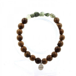 Bracelet - A Bijoux - Quartz rutile vert - Perles bois 8 mm - Fabriqu&eacute; en France - Longueur 19-20 cm