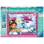 Puzzle 100 pi&egrave;ces XXL L'aventure des chats ! / Gabby's dollhouse, D&egrave;s 6 ans, Puzzle enfant, 12001053, Ravensburger