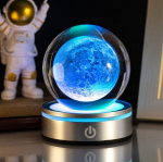 8 cm 3D Žemės lazeriu graviruotas kri&scaron;tolinis rutulys Saulės sistemos planeta Milky Say galaktika gaublys stiklinis rutulys astronomijos dovana namų puo&scaron;mena 8cm