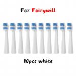 10 vnt. dantų &scaron;epetėlių galvučių, suderinamų su Fairywill FW-507/508/515/551/917/959/2011/D1/D3/D7/D8 balta