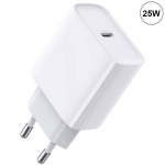 Greitas 25W USB-C įkroviklis baltas iPhone 17 Pro Max, iPhone 17 Air, iPhone 16, iPhone 16 Plus balta
