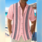 Vyri&scaron;ki havajieti&scaron;ki mar&scaron;kiniai, vyri&scaron;ki boulingo mar&scaron;kinėliai trumpomis rankovėmis vasaros paplūdimio mar&scaron;kinėliai M