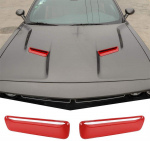 Gaubto oro i&scaron;leidimo angos, dangtelio apdaila, interjero dekoravimo priedai Dodge Challenger 2015-UP, raudoni, 2 vnt.