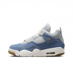 Air Jordan 4 Retro TEX Dėvėto džinso mėlynumo moteri&scaron;ki sportbačiai Burės spalvos Guma-&Scaron;viesiai ruda Metalinio aukso IB6716-100 36