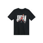 Air Jordan Spausdintas Raidžių Logotipas Apvalia I&scaron;kirpte Mar&scaron;kinėliai Vyrams Vir&scaron;ūnės Juodi CJ6307-010 M