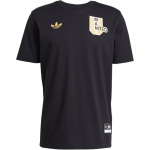 Adidas Originals Manchester VRCT Mar&scaron;kinėliai FW24 United Medvilniniai Madingi Patogūs Sportiniai Apvalia Kaklo Trumpomis Rankovėmis T-Shirt Vyri&scaron;ki Vir&scaron;utiniai Drabužiai Juodi JL6115 S