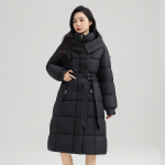 Rudens žiemos storas &scaron;iltas parkas moteri&scaron;kas laisvalaikis, mielas, vienspalvis, didelės ki&scaron;enės, laisvas ilgas paltas striukės vir&scaron;utiniai drabužiai XXXL juoda