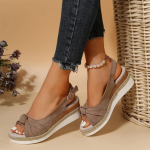 Moteri&scaron;kos &bdquo;Peep Toe Wedge&ldquo; basutės Vasaros lengvos, laisvalaikio platforminės basutės, moteri&scaron;kos neslystančios &bdquo;Espadrilės&ldquo; didelio dydžio &bdquo;Gladiator&ldquo; batai 43