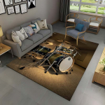 3D būgnų komplektas, muzikos instrumentų srities kilimėlis, didelis, kilimas svetainės miegamojo sofos durų kilimėliui dekoruoti, vaikų žaidimo neslystantis grindų kilimėlis 40x60cm (16x24in)