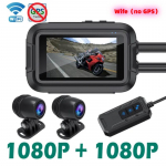 Dviguba 1080P motociklo vaizdo registratorius, visi&scaron;kai vandeniui atspari motociklo kamera, priekinė ir galinė dviejų objektyvų registratorius/juodoji dėžė WIFI None Card