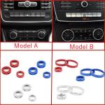 3 vnt / rinkinys automobilio oro kondicionavimo tūrio rankenėlės žiedo apdaila, skirta Mercedes Benz ABCE GLK GLA CLA ML AMG GLE M SL GLS G GL CLS klasė Model A -Silver