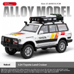 1:24 &bdquo;Toyota Land Cruiser LC80&ldquo; visureigio lydinio &bdquo;Diecast&ldquo; modelio garsas ir &scaron;viesa atitraukiamas žaislas dekoratyviniai madingi papuo&scaron;alai draugui, dovana balta