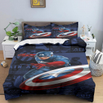 Anime Kapitono Amerikos Antklodės Užvalkalų Rinkinys Vaikams Antklodė Berniukų Lovos Patalynė Vaikų Lovos Patalynės Rinkinys Užvalkalas Viengulis Didelis Karali&scaron;ko Dydžio EU Single(135*200cm)3pcs