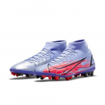 Nike Kylian Mbapp&eacute; x Mercurial Superfly 8 Academy AG Flames DJ3984-506 EU 40 metalo sidabro spalvos