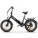 SAMEBIKE LOTDM200-II Sulankstomas elektrinis dviratis, 20 x 4.0 storapadis kalnų elektrinis dviratis su 48V 13Ah nuimama baterija juoda