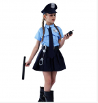 Mergaitės policijos pareigūnės kostiumas mielas policininko žaidimo Cosplay uniforma vaiki&scaron;ka Helovino cosplay apranga 110