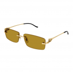 Cartier Leopardų Dizaino Metaliniai Stačiakampiai Saulės Akiniai Unisex Akiniai Nuo Saulės Auksiniai CT0430S003 Basic Packaging-Eyeglass Case+Box,58,Gold