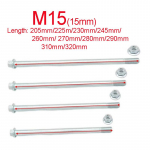 Motociklo rato a&scaron;ies varžtas M15-205mm/225mm/230mm/245mm/260mm/270mm/280mm/290mm/310mm/320mm skersmens, 15mm skersmens, metalinė tvirtinimo detalė, smeigė M15X205mm