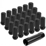 24x Juodas 2 colių auk&scaron;čio M14x1.5 Tuner Spline Ratų veržlė Ford F150 GMC Sierra Ram 1500 juoda