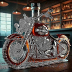 Viskio butelis Motociklo formos 11 oz Naujovi&scaron;kas stiklinis grafinas 3D graviravimas Kūrybi&scaron;kas vyrams Motociklininkui/alkoholio mėgėjui Kolekcionieriui