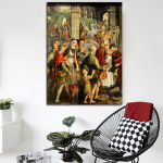 Scenos i&scaron; Neidentifikuoto Vyskupo &Scaron;ventojo Gyvenimo Deimantinė Tapyba Kryželiu Pilnas Deimantas 20X30