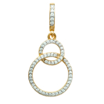Les Tr&eacute;sors De Lily [L4679] - Pendentif Plaqu&eacute; Or 'Sissi' blanc dor&eacute; - 30x15 mm