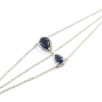 Les Tr&eacute;sors De Lily [N5406] - Bracelet Argent 'Sissi' saphir blanc argent&eacute; (rhodi&eacute;)