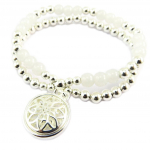 Les Tr&eacute;sors De Lily [P8454] - Bracelet cr&eacute;ateur 'Scarlett' blanc argent&eacute; (mandala) - 20 mm balta