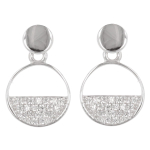 Les Tr&eacute;sors De Lily [Q2884] - Boucles Argent 'Sissi' blanc argent&eacute; (rhodi&eacute;) - 13x8 mm balta