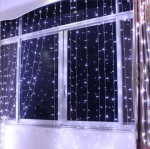 2/3/6m Nuotolinio valdymo LED užuolaidų girliandos Kalėdoms, LED kiemo vakarėliui, vestuvėms, langų dekoravimui, lauko girliandos Naujiesiems metams 4M x 2M &scaron;alta balta spalva