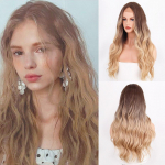 MERISIHAIR Body Wave nėrinių perukai moterims Rudos ir baltos spalvos sintetiniai plaukai be klijų nėrinių perukai su natūralia plaukų linija