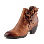 Johnature Trumpi pliu&scaron;iniai moteri&scaron;ki batai Platforminiai batai Žieminiai natūralios odos užtrauktuku apvalūs siuvimas rankų darbo moteri&scaron;ki batai ant kulk&scaron;nies 39 ruda