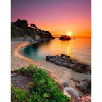 &bdquo;Pasidaryk pats&ldquo; 5D deimantinis dažymas, pilnas apvalus grąžtas &bdquo;Sunset Beach&ldquo; deimantinis siuvinėjimas, vaizdas į jūrą kryžminio dygsnio menas, namų dekoro rankinė dovana Full Round 15x20CM