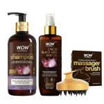 Ypatingas derinys i&scaron; WOW Skin Science svogūnų plaukų aliejaus su juodųjų sėklų aliejaus ekstraktais + svogūnų aliejaus &scaron;ampūnas + &scaron;epetėlis
