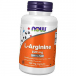 Argininas kraujagyslėms, Argininas 500, Now Foods 100 daržovių kepurėlių (27128007) 100vcaps