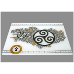 Les Tr&eacute;sors De Lily [A1106] - Planche &agrave; d&eacute;coupe verre 'Triskel' noir blanc ocre - 40x30 cm