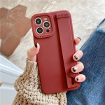 Fashion Wine Red Guminis rie&scaron;o dirželio laikiklis telefono dėklas, skirtas iPhone 13 Pro Max 11 12 Xs X Xr 7 8 Plus dangtelis rankinės juostos mink&scaron;tas buferis For iPhone 11 Pro &scaron;viesiai mėlyna spalva
