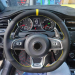 WCaRFun Customize Black Suede automobilio vairo dangtelis, skirtas Volkswagen VW Golf R MK7 Golf 7 GTI VW Polo GTI Scirocco 2015 m. Style 6